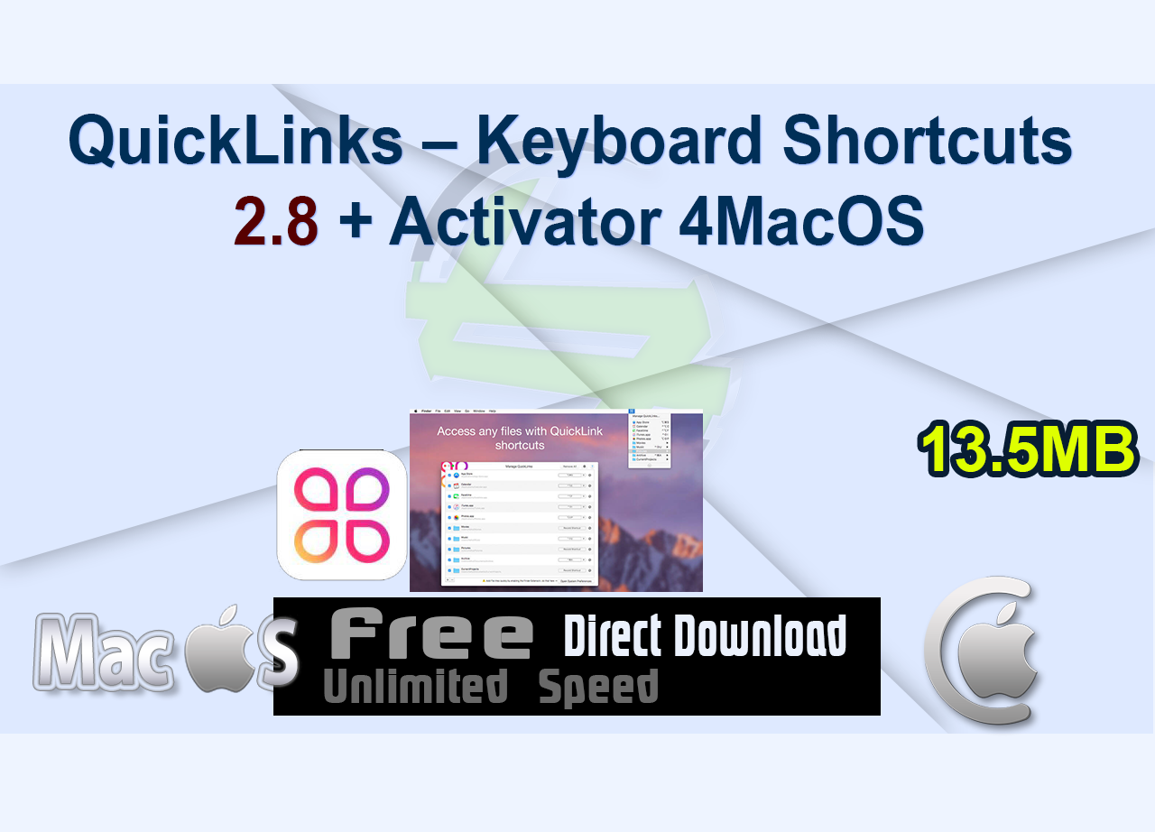 QuickLinks – Keyboard Shortcuts 2.8 + Activator 4MacOS