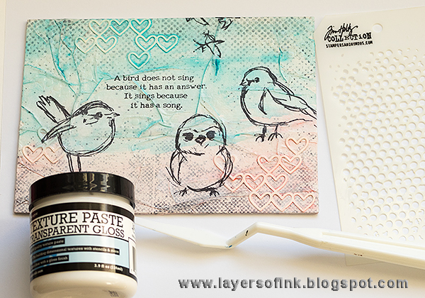 Layers of ink - Because You have a Song tutorial by Anna-Karin with Scribbly Birdies by Dina Wakley and Ranger.