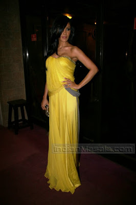 Koena Mitra in Hot yellow Dress gown at I Am She 2010 finals 