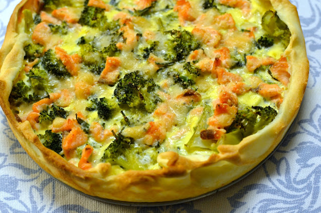 receta de quiche de brocoli y salmon