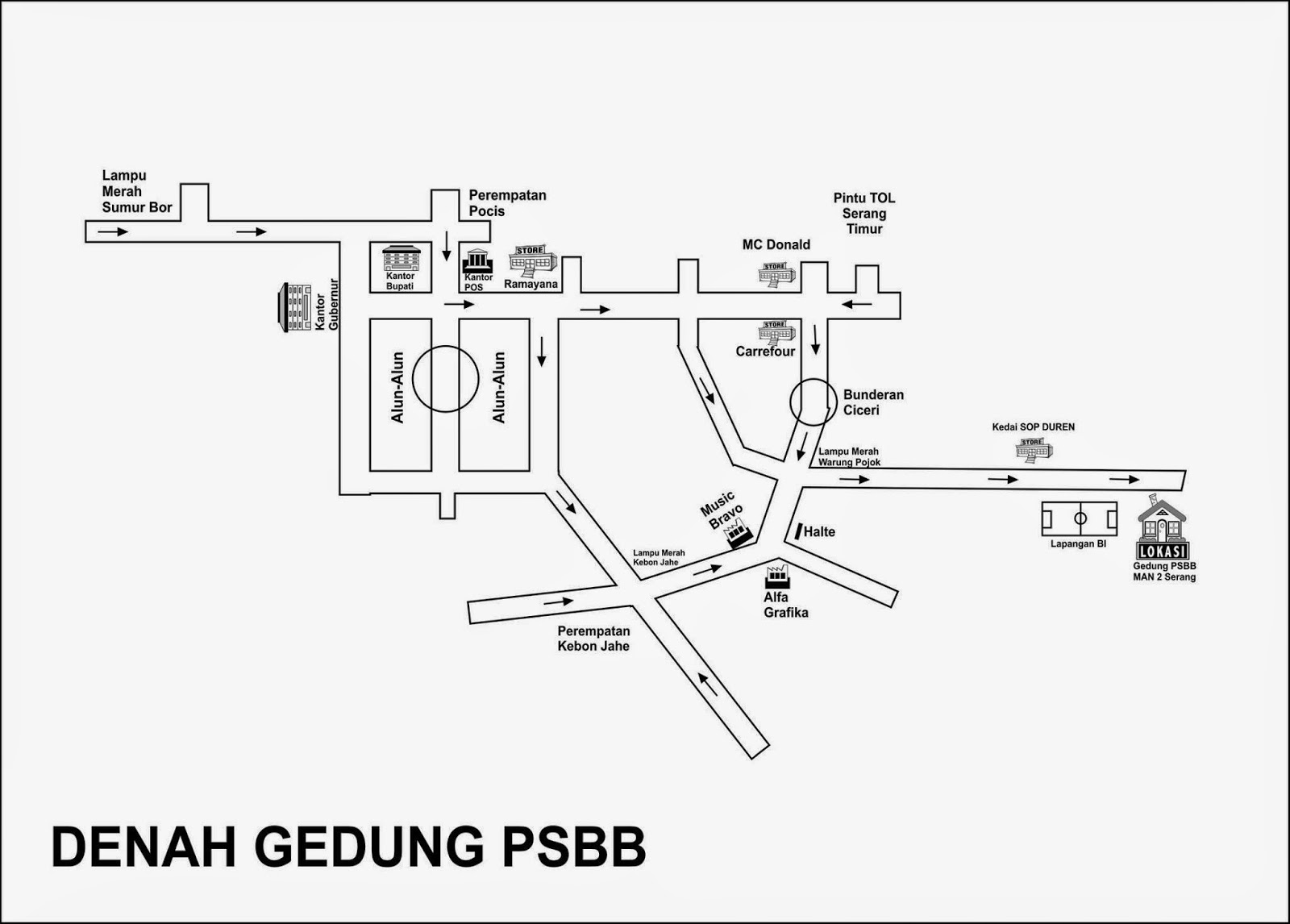 Forum Osis Provinsi Banten Fob Denah Lokasi Gedung Pusat Sumber