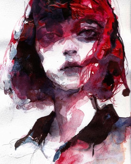 Ko Byung Jun instagram arte pinturas aquarelas mulheres cores surreais