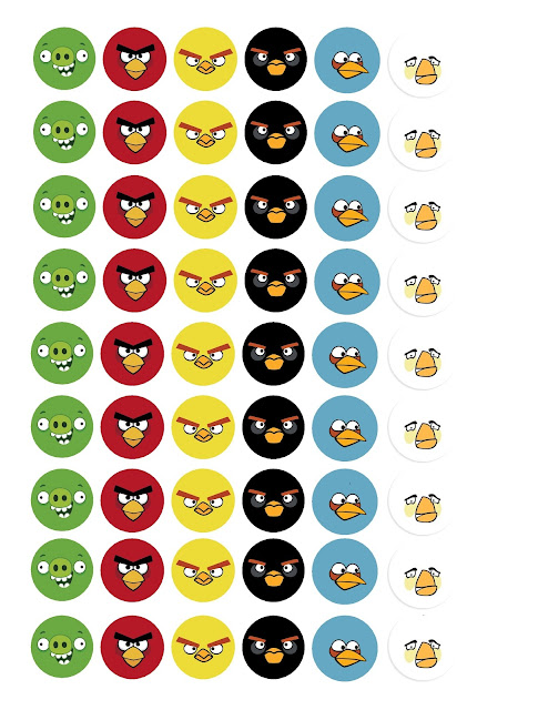 Angry Birds: Stickers, Toppers o Etiquetas para Imprimir Gratis.