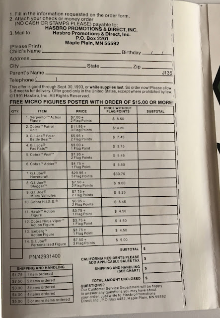1992 Terror on the Tundra Mail Away Pamphlet, Ninja Viper, Gold Head Steel Brigade, 1992, 1986 Serpentor, GHSB