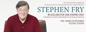 stephen fry in adelaide for one evening only