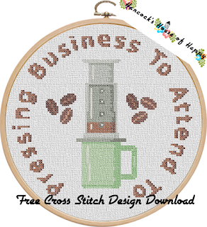 hip aeropress coffee cross stitch sampler free to download