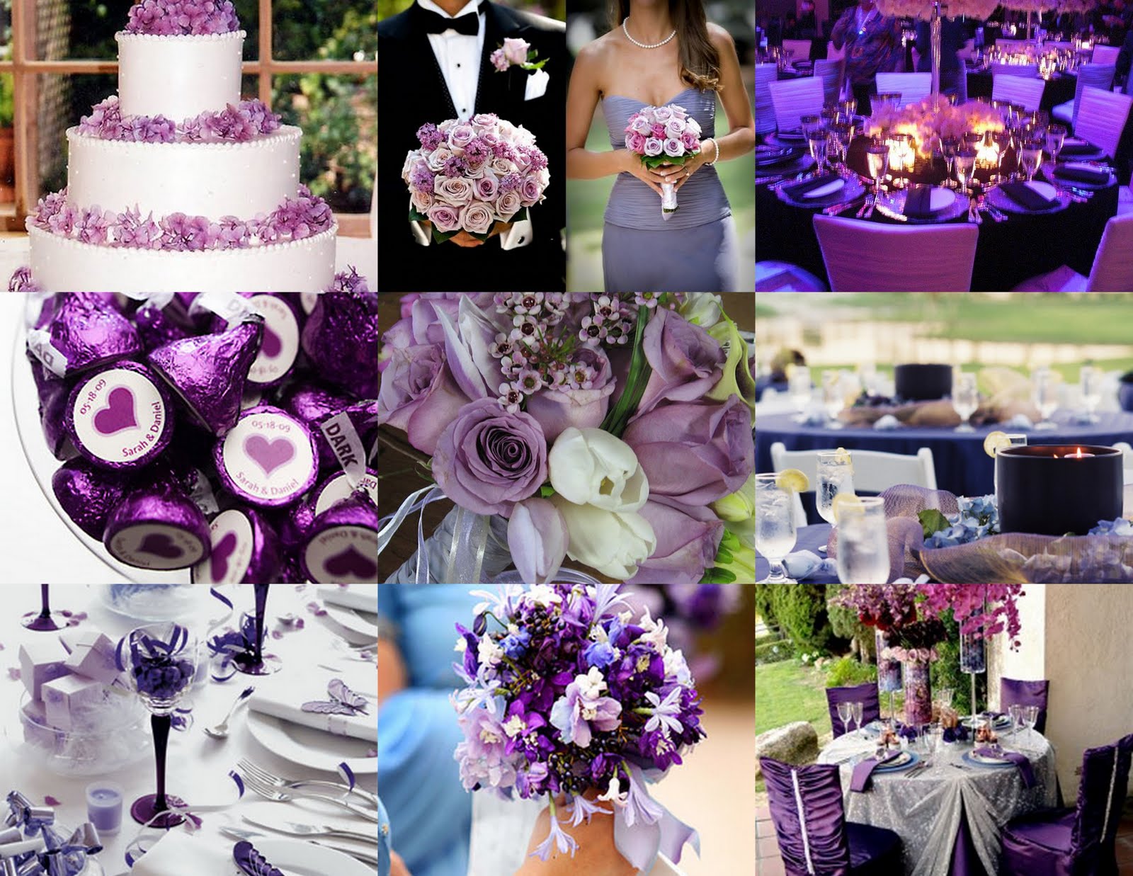 elegant wedding cake purple and black
