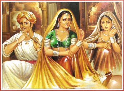 Rajasthani Girls Art Paintings 4