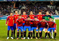 SELECCIÓN DE ESPAÑA SUB 21 - Temporada 2010-11 - Juan Carlos, Ayala, Marc Bartra, Recio, Ignacio Camacho Y Diego Mariño; Canales, Mario Gaspar, Nacho, Fran Mérida y Álvaro Vázquez - FRANCIA SUB 21 3 (Riviere 2 y Gueye), ESPAÑA SUB21 2 (Fran Mérida y Rodri) - 24/03/2011 - Partido amistoso - Reims, Francia, estadio Augusto Delane