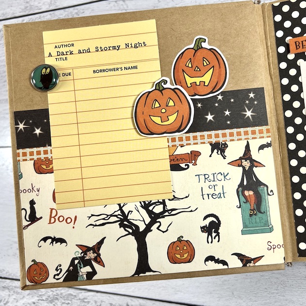 Halloween Scrapbook Album Page with pumpkins