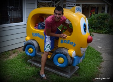 Trying to fit into the schoolbus