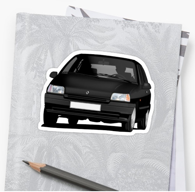 Redbubble Renault Clio illustration - stickers