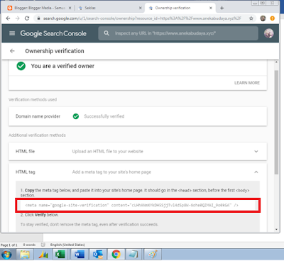 Cara Melakukan Verifikasi Property Di Google Console Terbaru 