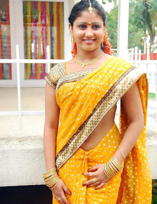 Actress Amrutha Valli In Hot Saree Photos Gallery