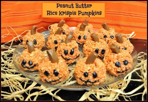 peanut butter rice krispie pumpkins