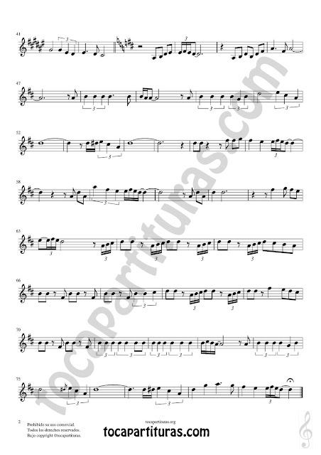 Hoja 2 de 2  Clarinete Partitura de Yo le seguiré (I will follow him) Sheet Music for Clarinet Music Score