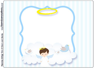 Cute Angel Boy Free Printable Candy Bar Labels.