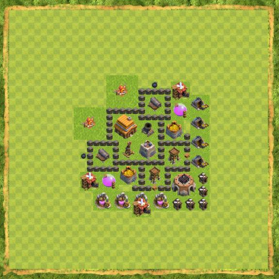 Base set Formation Town Hall 4 Defense Trophy Clash of Clans