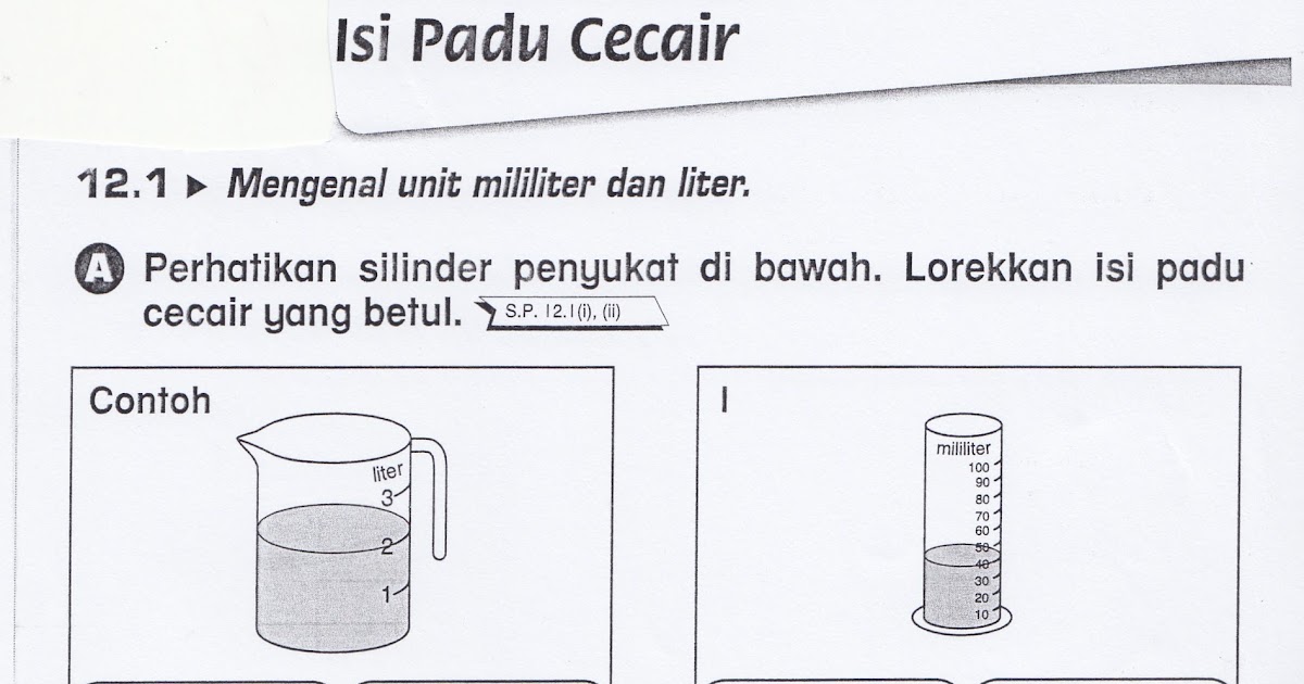 SUDUT MATEMATIK: Lembaran Kerja 10 ( Isi Padu Cecair )