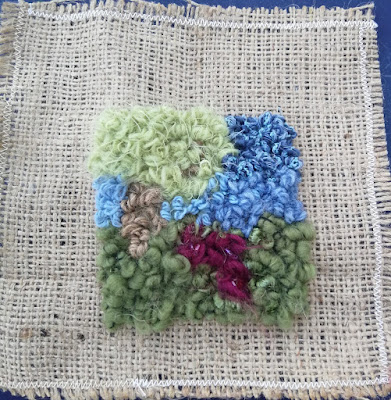 Small rug hooked landscape