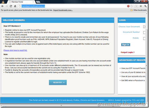 EPFO Member Portal