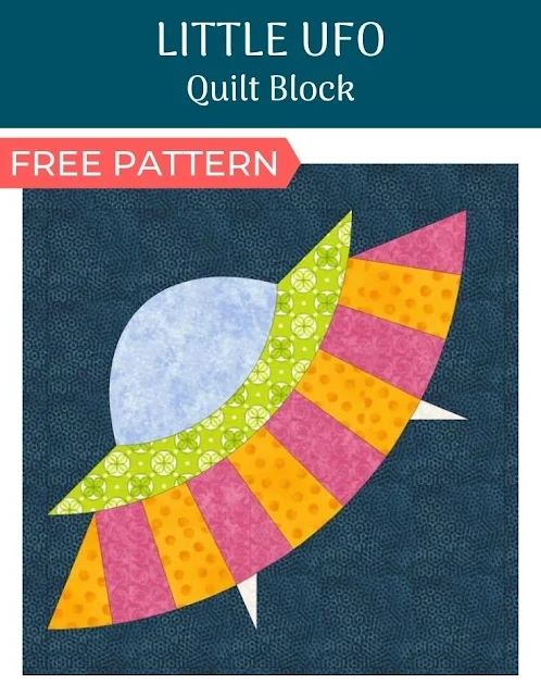 Download FREE Little UFO quilt block