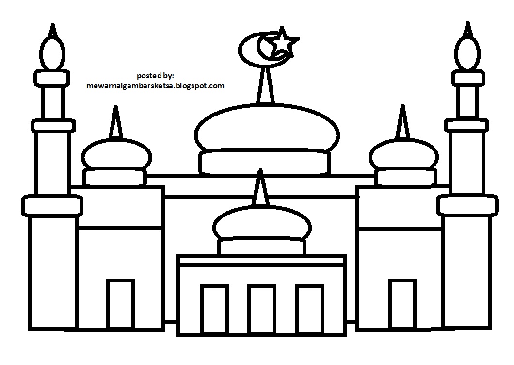 96 Gambar Sketsa Masjid Yang Mudah Gudangsket