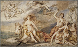 Rape of Europa by Jacob Jordaens - Mythology Drawings from Hermitage Museum