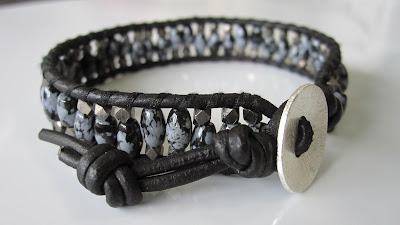 chan luu men bracelet diy craft faceted nuggets snowflake obsidian