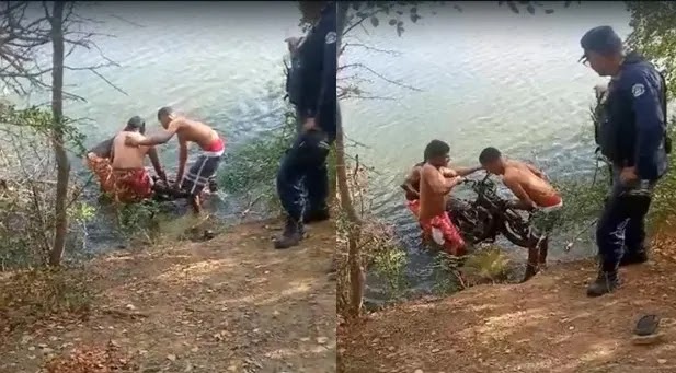 Coité: Pescador lança rede em açude e pega motocicleta
