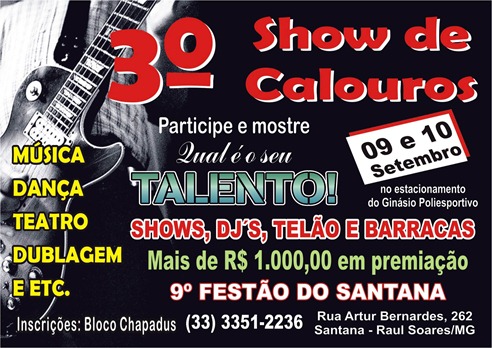 Panfleto show de calouros