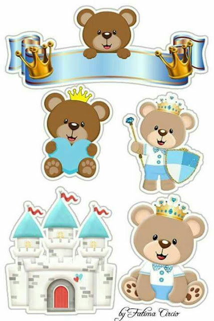 Teddy Bear Prince Free Printable Cake Toppers. 