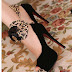 Incomparable Removable Drawstring Bowknot Leopard Splicing High-heeled Shoe Black - mod106