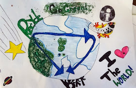 Environmental Poster project for kids, 4th and 5th grade earth day art project