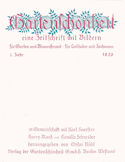 Сборник "Gartenschönheit" (1920 год)
