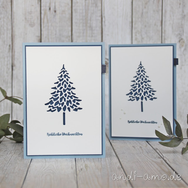 Weihnachtskarte Tannenwald Stampin Up In The Pines