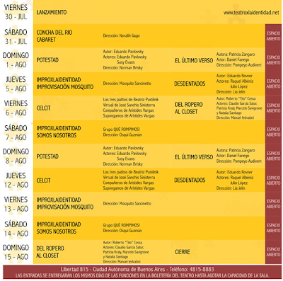 Teatro x la identidad 2010 - Programación