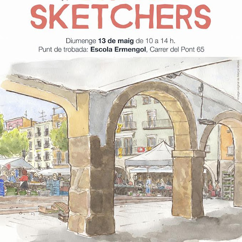 Trobada a Balaguer de pintors urbans Urbansketchers