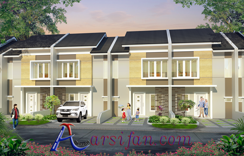 DESAIN FASAD RUMAH  Cluster  tipe 75 Arsifan Design