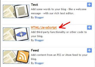 Select HTML or JavaScript on blogger