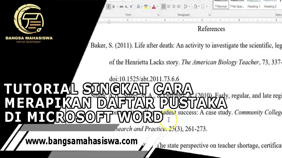 Tutorial Singkat Cara Merapikan Daftar Pustaka di Word