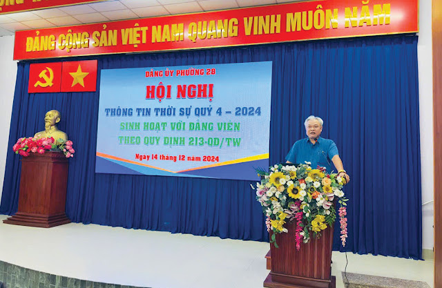 Đồng chí Trần Đức Tuệ phát biểu tại hội nghị. (Ảnh: CM)