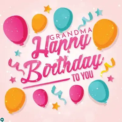 vector grandma happy birthday to you with balloons images