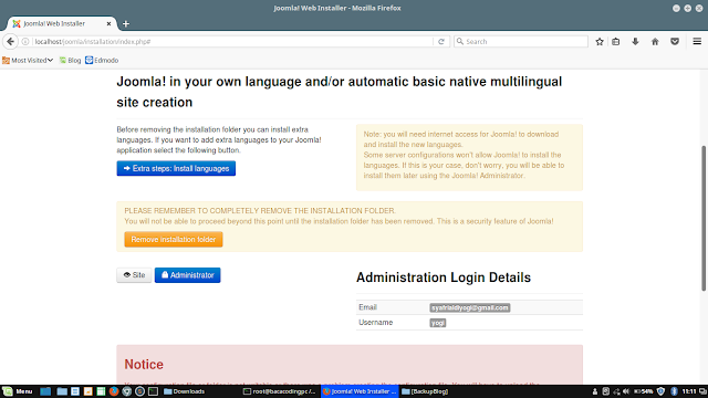 Cara Install Joomla 3.6.5 di Localhost Linux