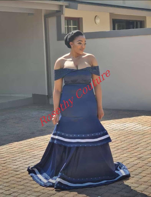 Off Shoulder South African Traditional Wedding Dresses.