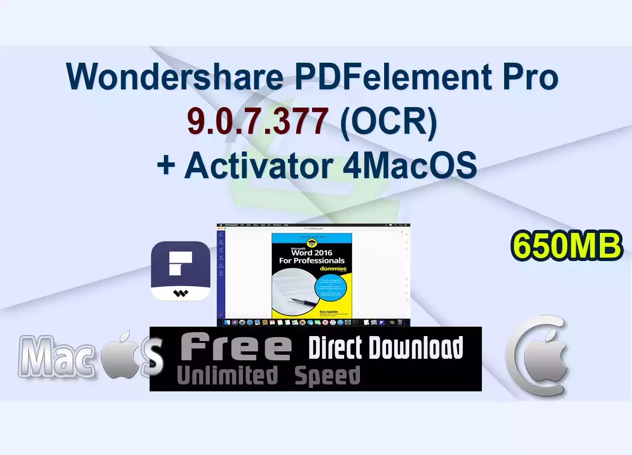 Wondershare PDFelement Pro 9.0.7.377 (OCR) + Activator 4MacOS