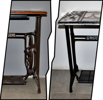 Metamorfoza maszyny do szycia Singer - stolik vintage black & white