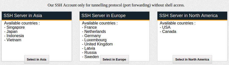 fastssh.com pilih ssh area