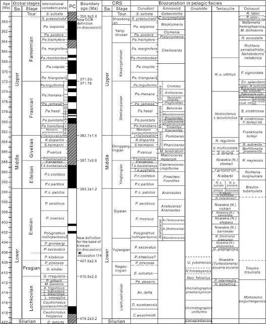  is the firstly geological flow of the slow Paleozoic For You Information - Devonian integrative stratigraphy in addition to timescale of China