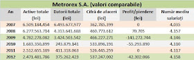 Metrorex indicatori valori comparabile